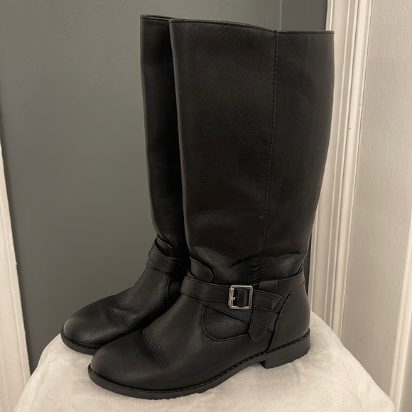 Cat & Jack Shoes Like New Black Leather Like Girls Boots Cat Jack